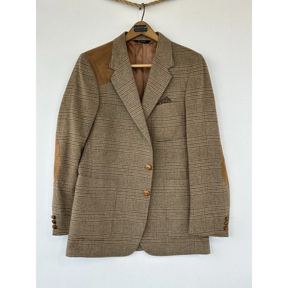 VTG Tweed Wool Blazer Sports Coat Ruby by Jaymar Men's Sz 42 Regular